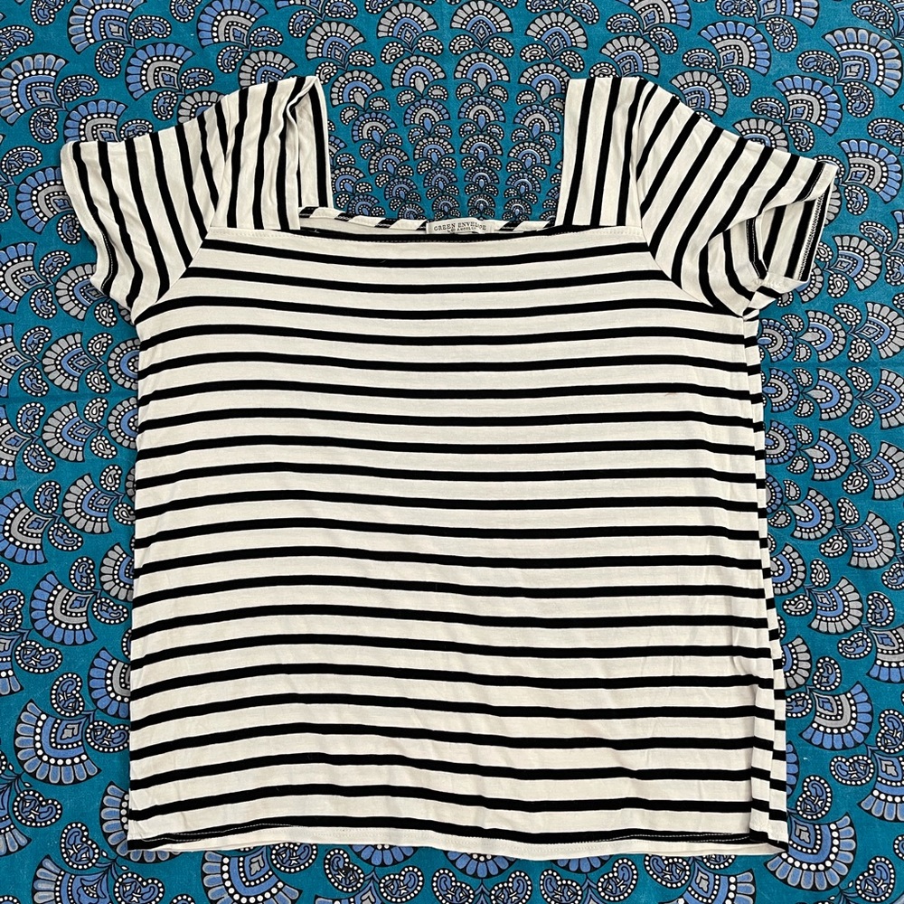Organic cotton Black and white stripe tee